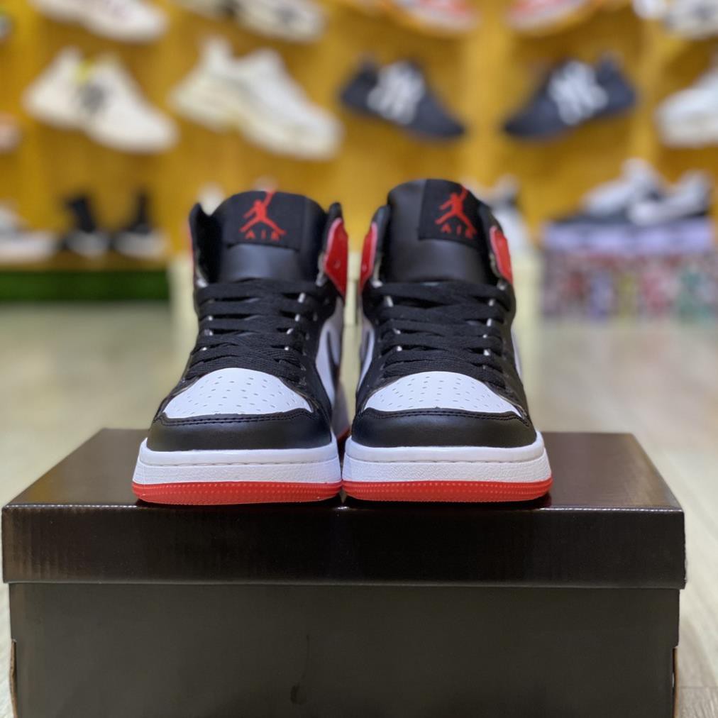 Giày Jordan 1 Retro Hight, Giày thể thao JD1 Đen Đỏ Cao Cổ Nam Nữ Cao Cấp Full Box Bill