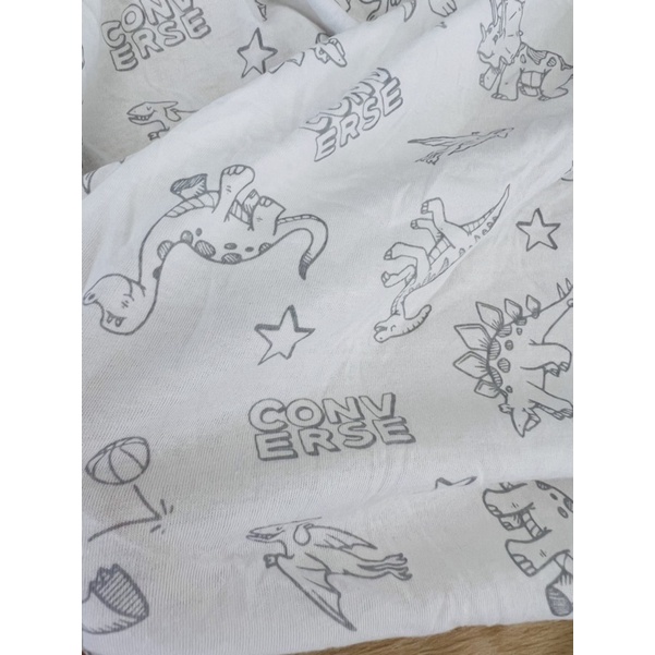 Vải thun cotton 2c hình khủng long