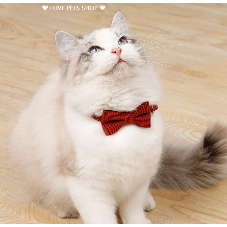 VÒNG CỔ CHO CHÓ MÈO CÓ THẮT NƠ KÈM CHUÔNG LỤC LẠC - LOVE PETS SHOP