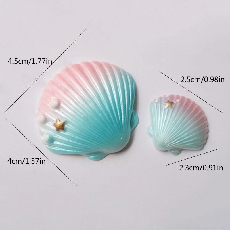 Phụ kiện trang trí bánh sinh nhật hình vỏ sò nhiều màu sắc DIY
