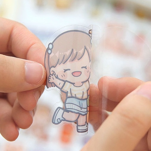 Set 40 miếng sticker hình dán dodojam dễ thương trang trí sổ, cốc, điện thoại chủ đề cửa hàng ăn uống