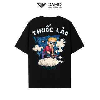 Áo thun tay lỡ daho unisex nam nữ cotton oversize form rộng hình thuoc lao