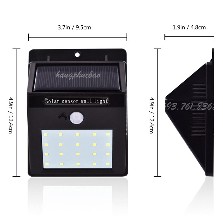 Đèn năng lượng mặt trời tấm pin rời 30 led 6w có cảm biến chuyển động