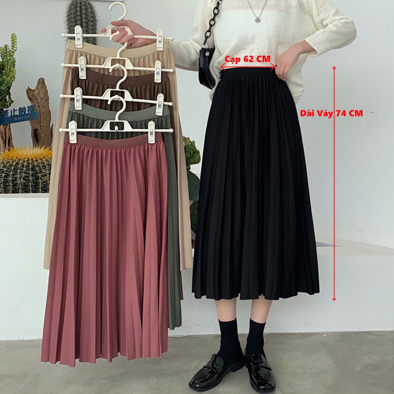 Chân Váy Dài Dập Ly Hàng QC Chất Đẹp Phong Cách Trẻ Trung | BigBuy360 - bigbuy360.vn