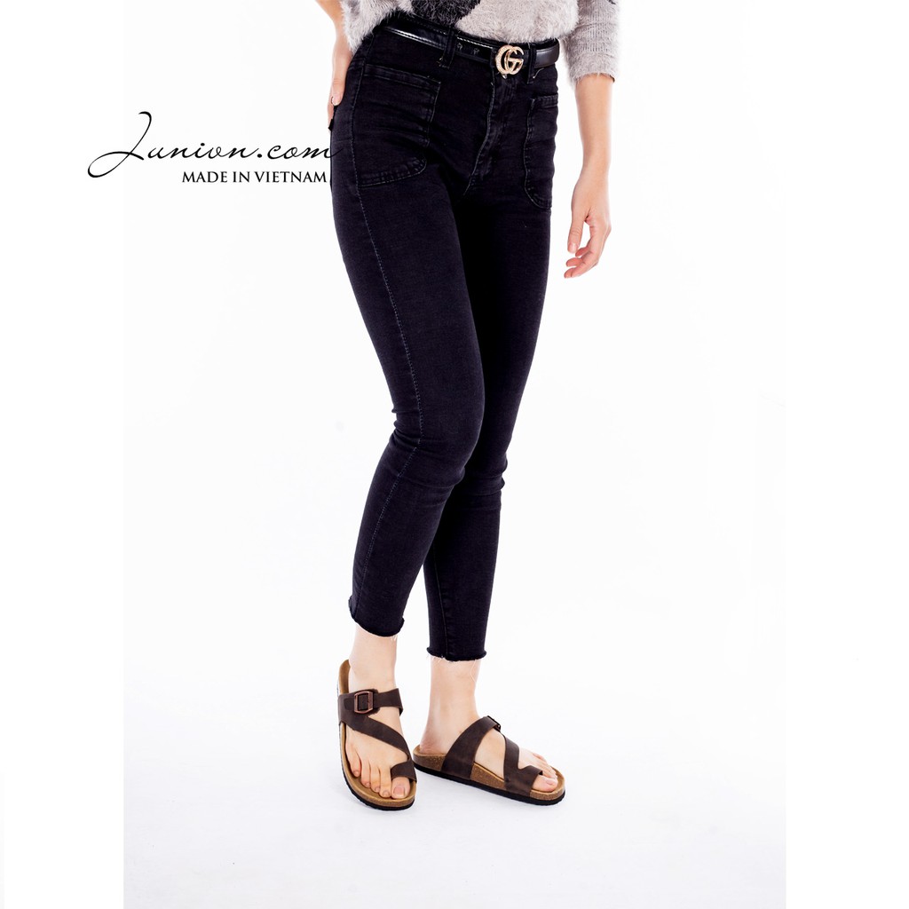 [DA BÒ THẬT] D24 - Dép sandal da bò thật xỏ ngón - SIÊU HOT - Đế trấu - Juni Store