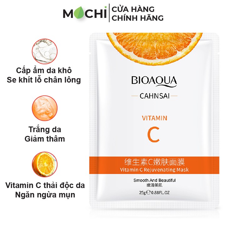 Mặt Nạ Vitamin C Cam Tươi Cấp Ẩm, Thải Độc, Trắng Da, Ngăn Ngừa Mụn Bioaqua Nội Địa Trung Chính Hãng - MOCHI SHOP | Thế Giới Skin Care
