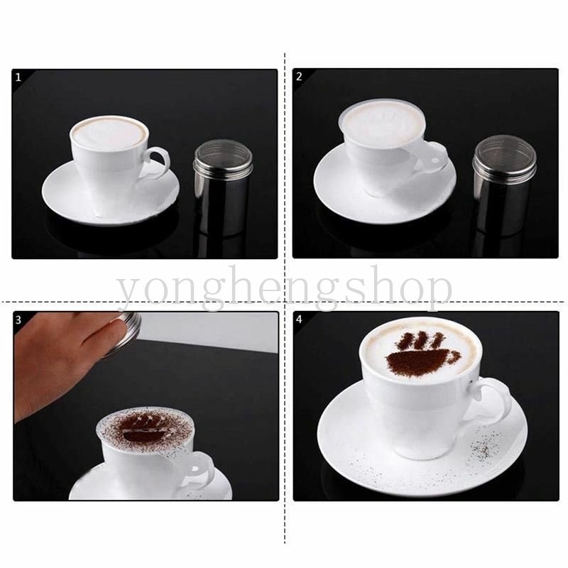Dụng Cụ Phun Bột Cà Phê Bằng Thép Không Gỉ Kèm Nắp Đậy Tiện Dụng