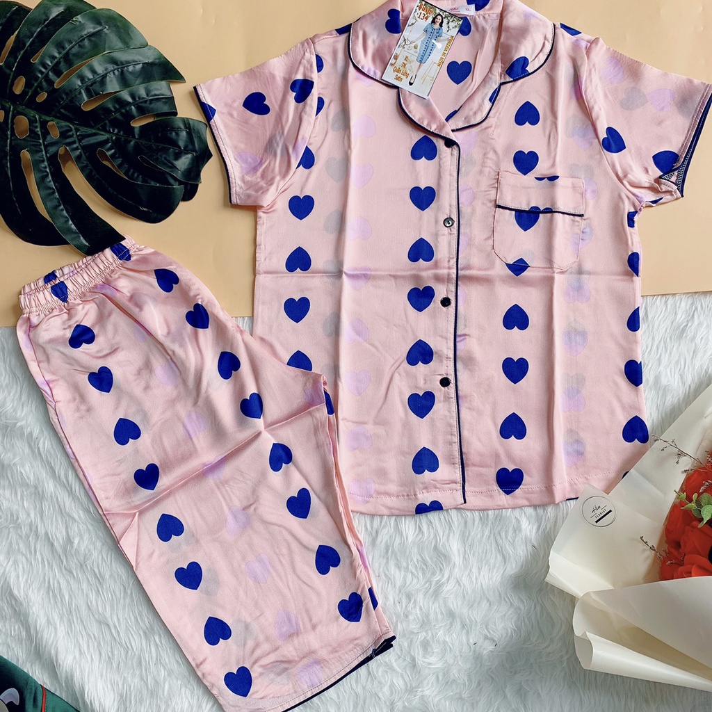 Đồ Bộ Lụa Pijama ✅ Sét Đồ Bộ Lụa Satin ✅ Bộ Lụa Lửng Hoạ Tiết Siêu Xinh | BigBuy360 - bigbuy360.vn
