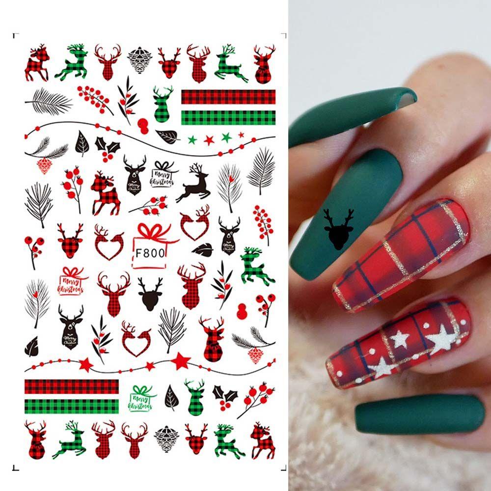 Set 3 Miếng Dán Trang Trí Móng Tay Họa Tiết Giáng Sinh Dành Cho Nữ