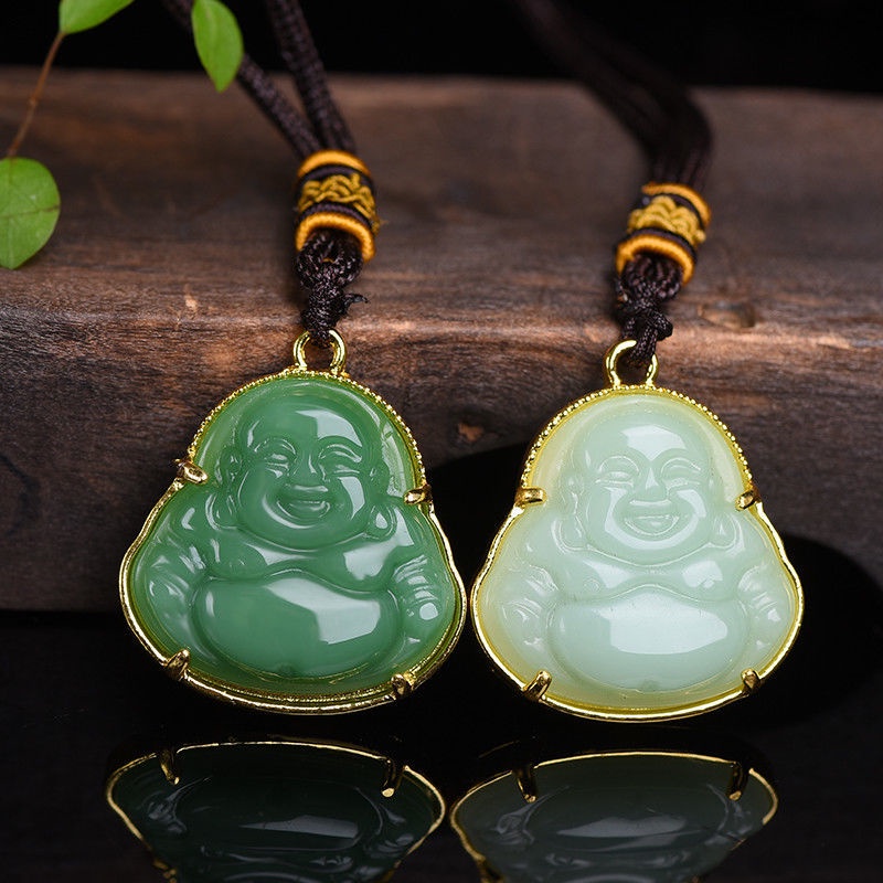 Vòng cổ mặt hình Phật Guanyin evil amulet Viên Ngọc bích thời trang cho nam giới my21.08.16
