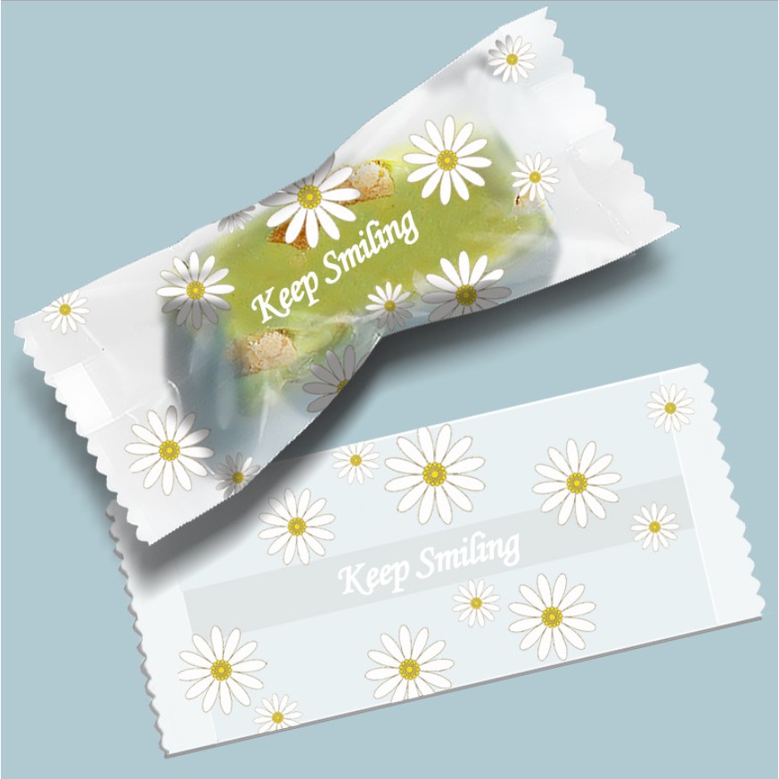 Túi Kẹo Nougat, túi Kẹo Hạnh Phúc hình hoa Cúc (100c/bịch) SIZE MINI 4 x 9.5 CM