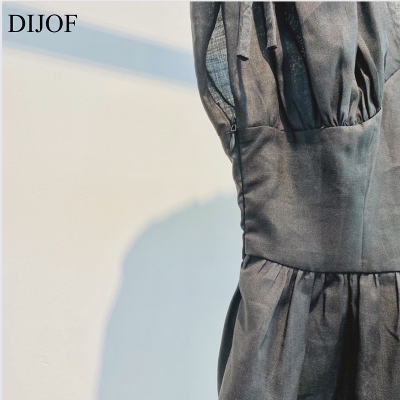 Áo kiểu nữ tay phồng, áo thiết kế nữ linen nhíu ngực eo dây rút tay bồng sang chảnh