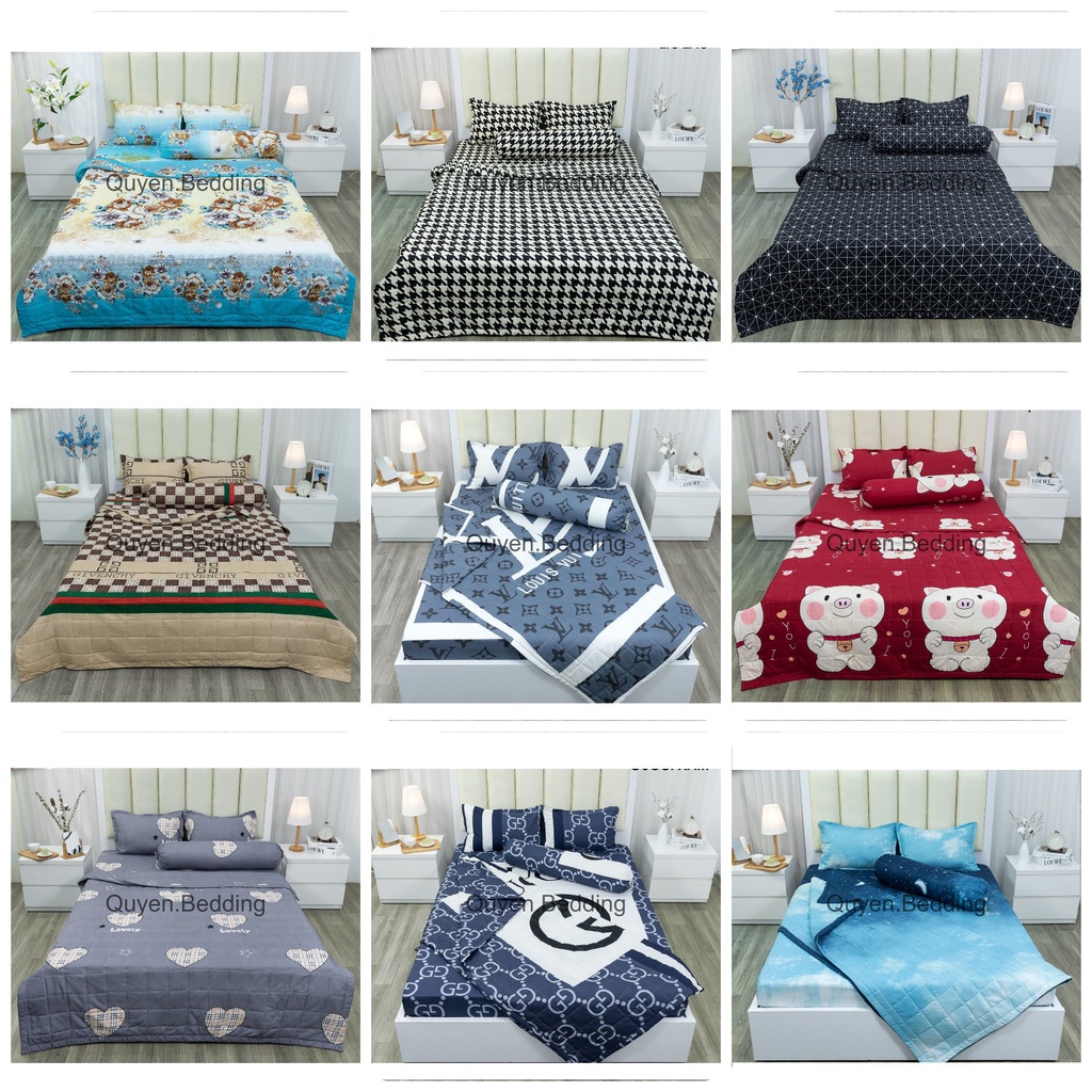 Bộ Chăn Ga Gối Hè 5 Món Cotton Polly Ga Trải Giường Chăn Ga Gối 5 Món Đủ Kích Thước Mẫu Mới Nhất 2022
