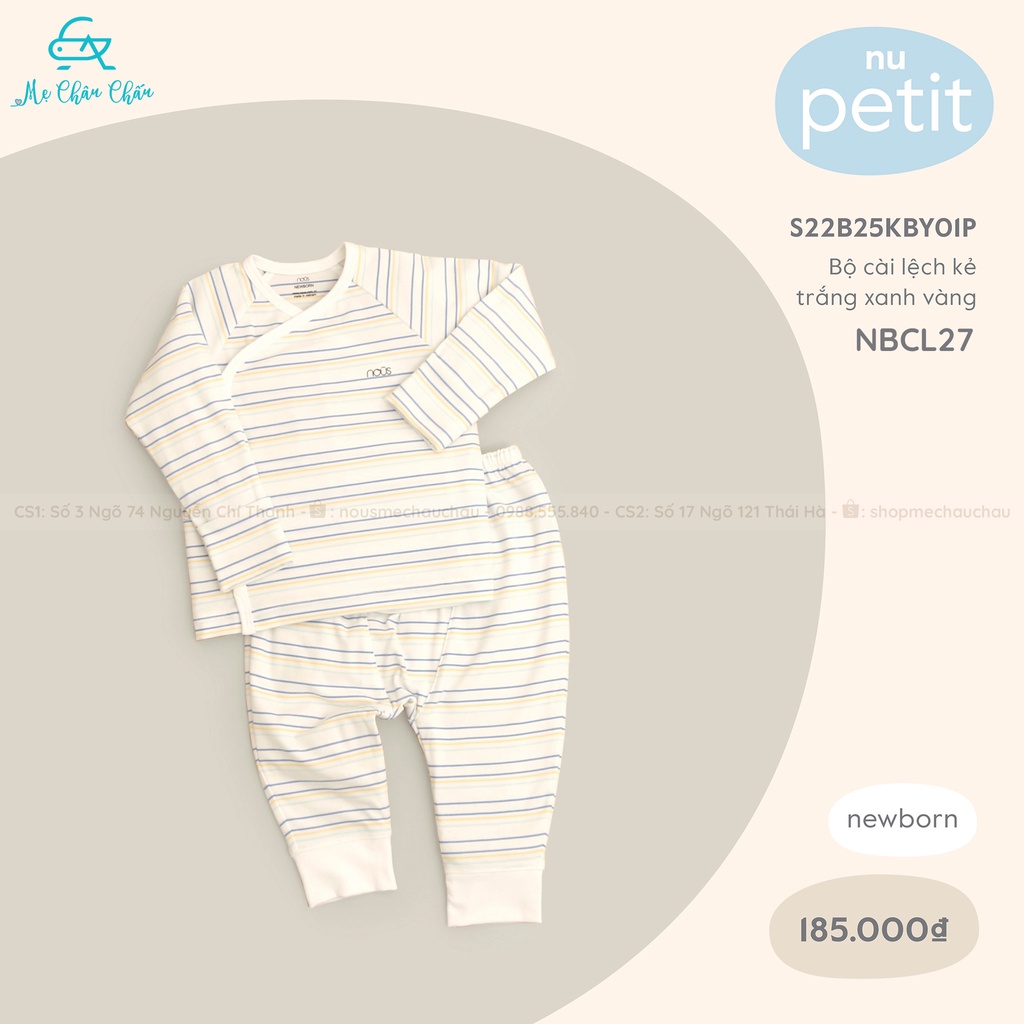 [FULL]Bộ Quần Áo Sơ Sinh Nous Cài Thẳng Nous+Cài Lệch Body có Tất Chất Petit Size