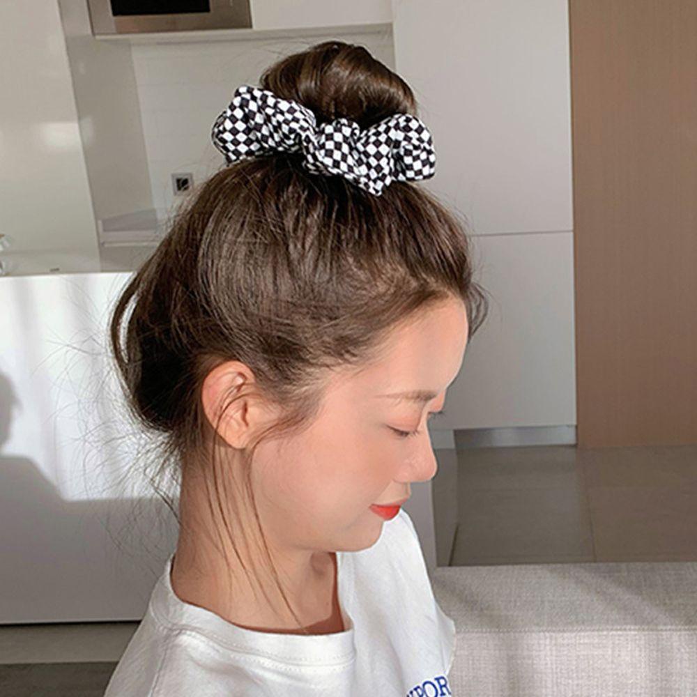 Dây Cột Tóc Họa Tiết Sọc Caro Thanh Lịch Cho Nữ