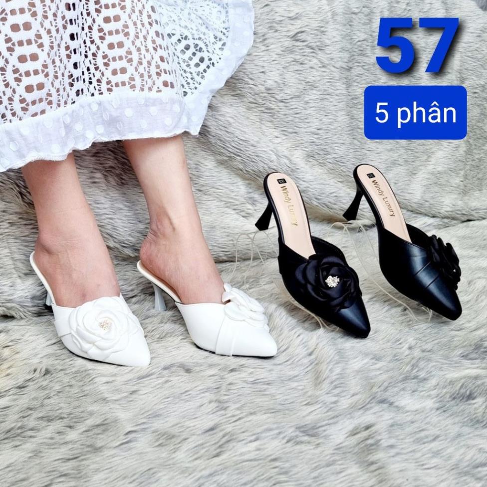Sục Cao Gót 5 Phân Quai Hoa Hồng - MS 057