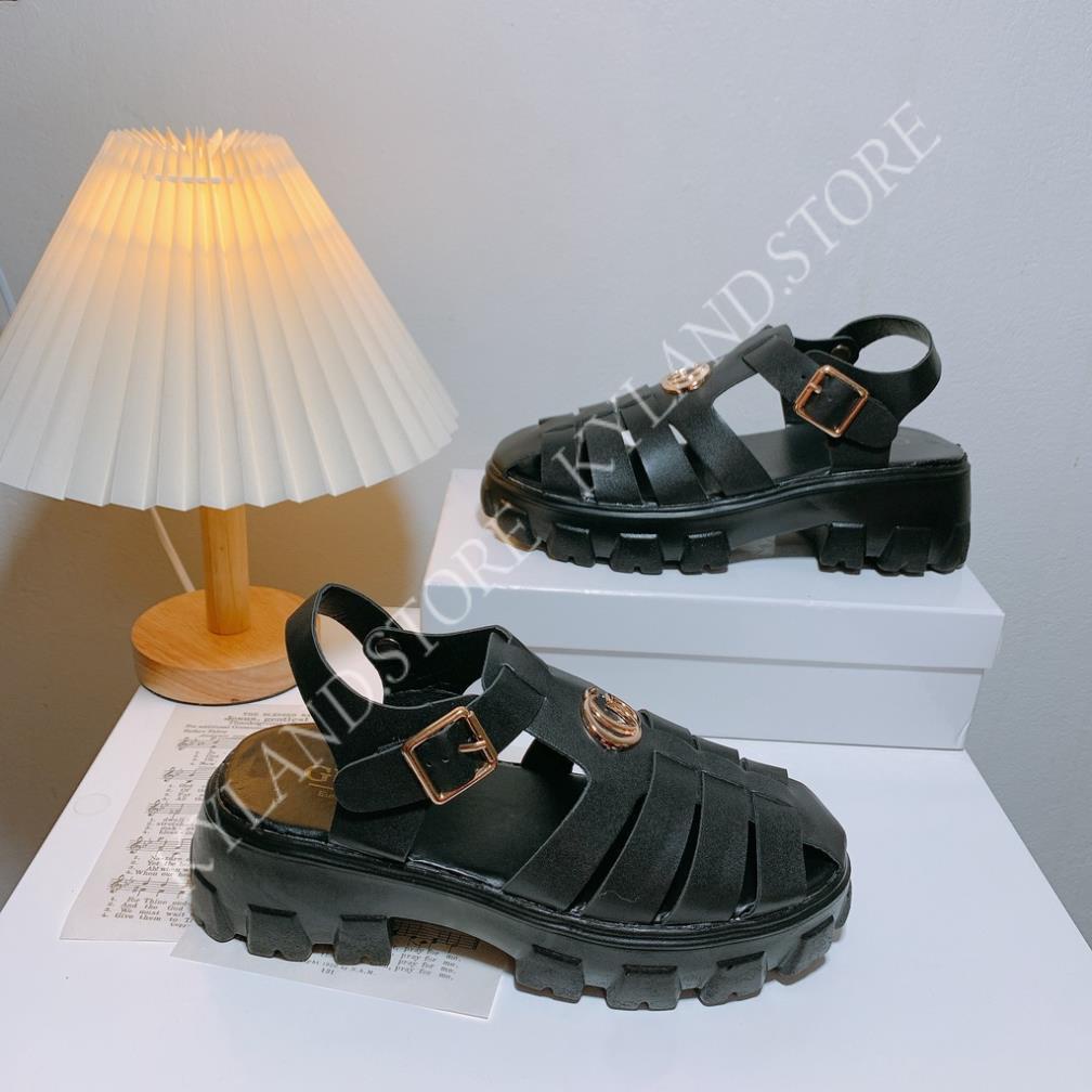 Sandal rọ mũi - Dép quai hậu GU CHÌ mũi rọ, đế độn 5cm KYLAND.STORE