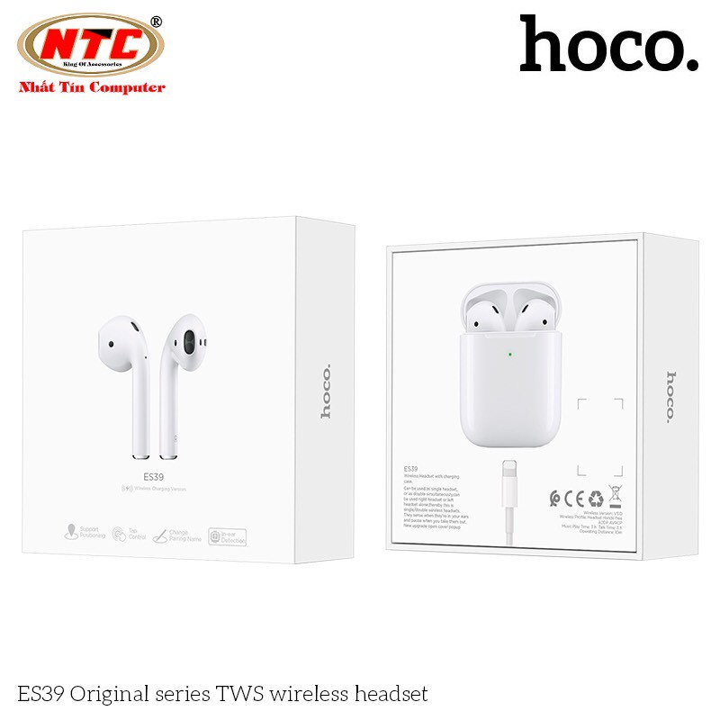 Tai nghe Bluetooth True Wireless Hoco ES39 Original series V5.0 (Trắng) - Hàng chính hãng
