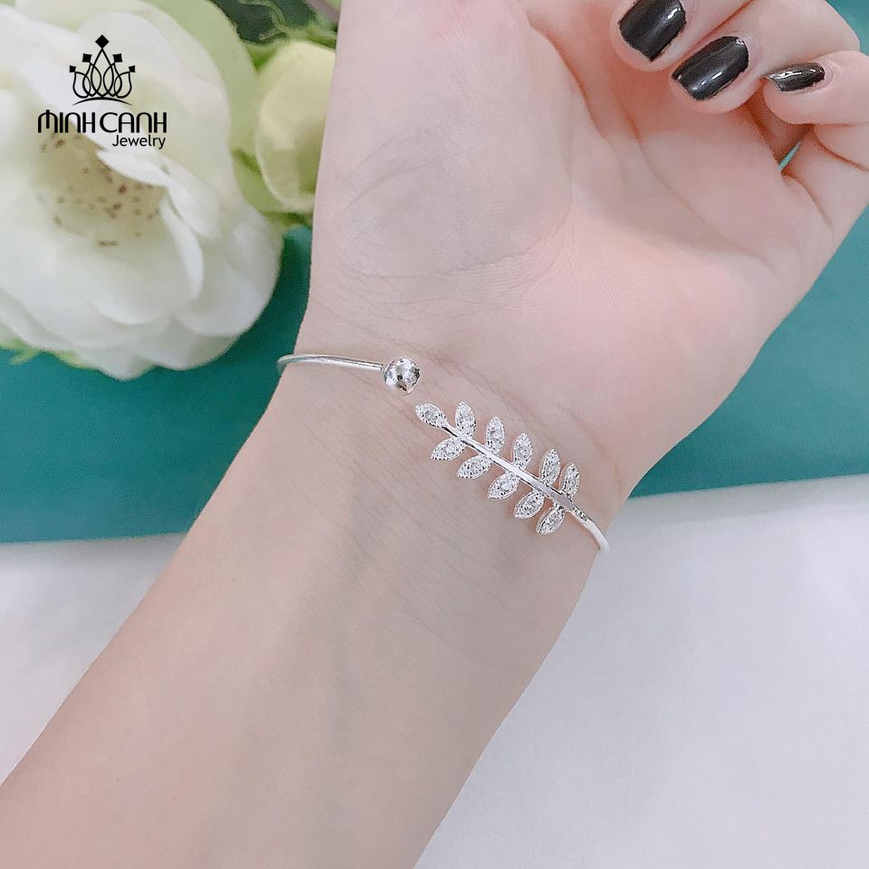 Vòng Tay Bạc Lá Olive Freesize - Minh Canh Jewelry