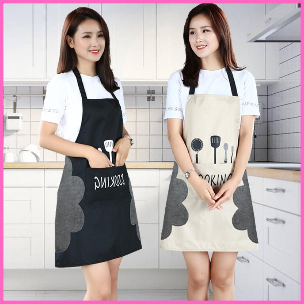 Tạp dề Cooking phong cách Hàn Quốc thanh lịch, sang trọng chống thấm nước, chống bám bẩn