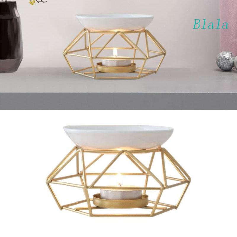 Lò Đốt Tinh Dầu / Trầm Hương Bằng Sứ Kèm Giá Đỡ Hình Học Tiện Dụng Cho Gia Đình Offi