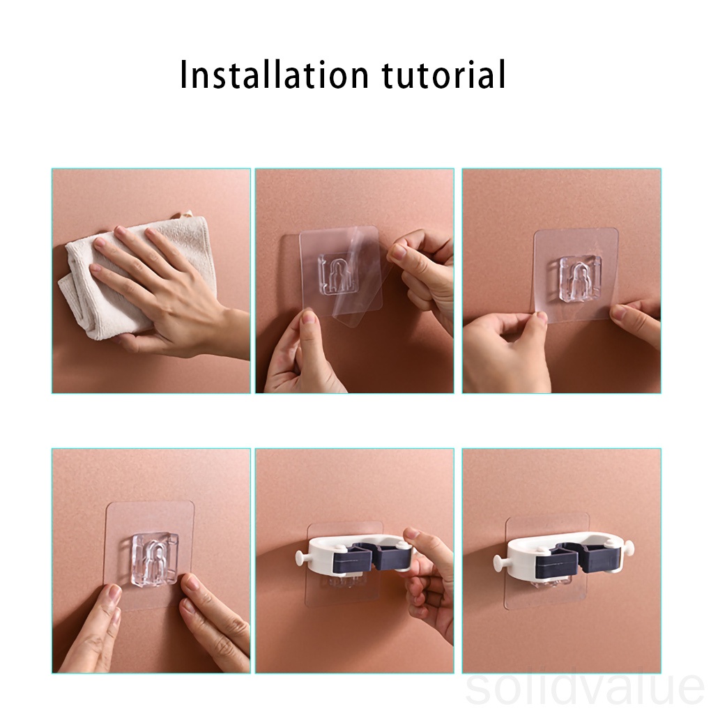 Móc Treo Cây Lau Nhà Gắn Tường Bằng Nhựa Không Cần Khoan Lỗ Tiện Dụng 1 Cái