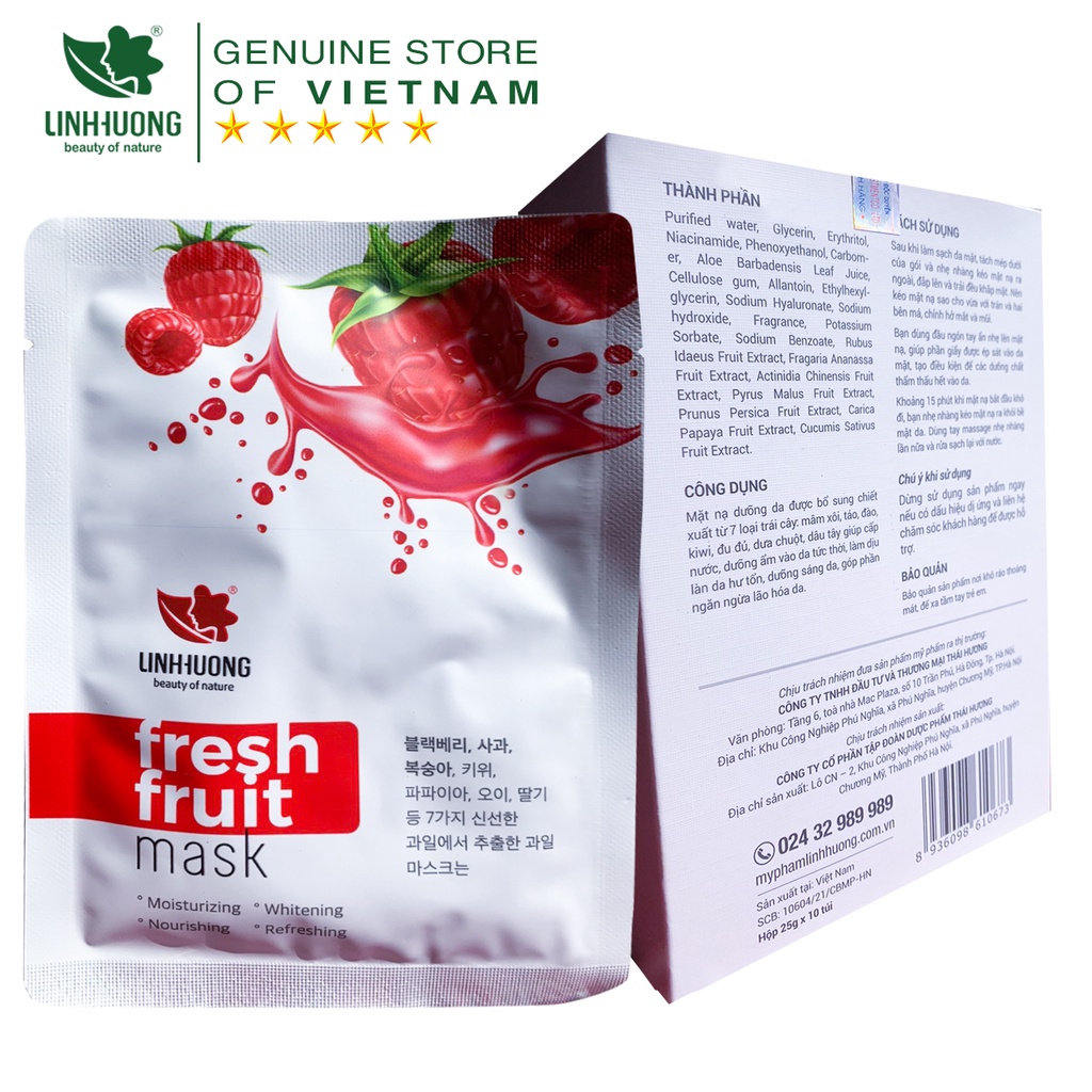 Mặt nạ hoa quả Fresh Fruit Mask Linh Hương dưỡng ẩm, sáng da, bổ sung Vitamin và khoáng chất cho da