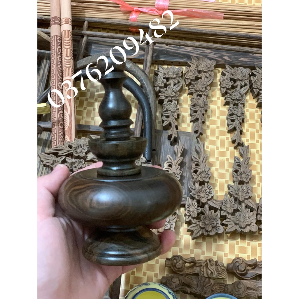 Khung lồng chim chào mào tự ráp gỗ mun đuôi công chân quỳ đục CNC họa tiết sắc nét đẹp chắc chắn dễ ráp