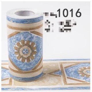 Decal dán viền 10cm x 10cm  Đường viền dán chân tường - ô hình thoi nền vàng