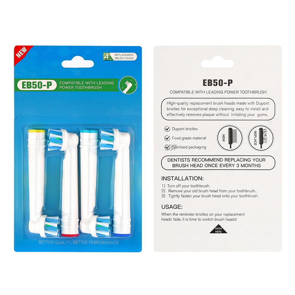 Oral-B EB50-P New Cross Action, set bộ 4 Đầu Bàn Chải đánh răng điện thay thế Minh House