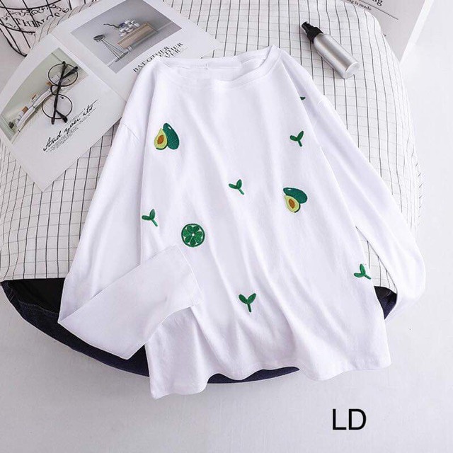 [FREESHIP ĐƠN TỪ 50K] Áo thun quả bơ in kín tay suông LDU0220