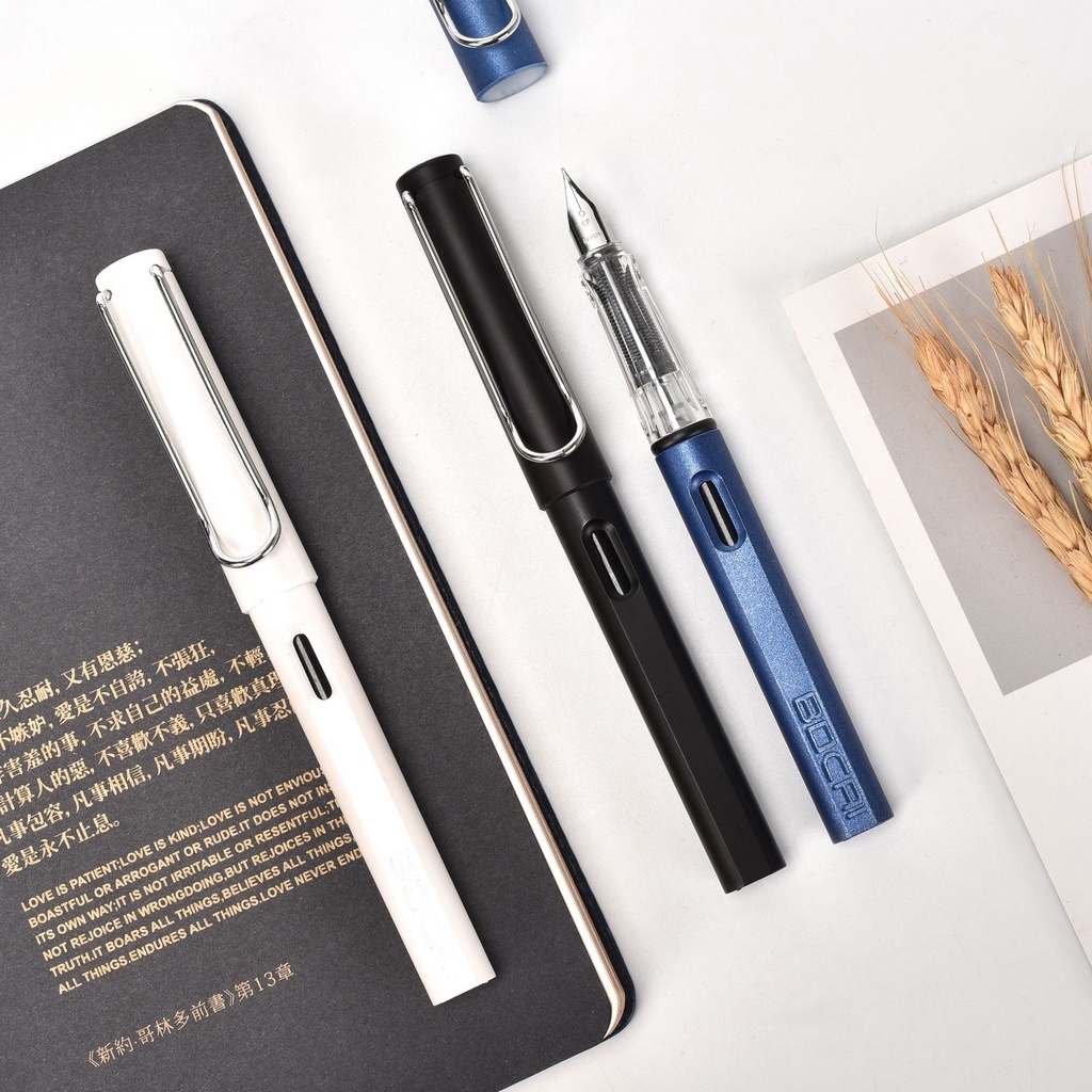 Bộ Bút Máy Màu Xanh/Đen Ngòi 0.38mm Chất Lượng Cao