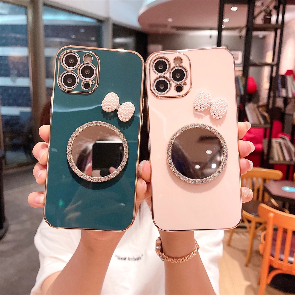 Ốp điện thoại có gương họa tiết độc đáo thích hợp cho iPhone 13 12 11 Pro Max XS Max XR X 8 7 Plus