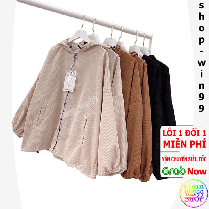 [FREE SHIP] Áo khoác kaki NHUNG TÂM nữ phối nón có mũ from rộng thời trang thu đông / ao lạnh nu
