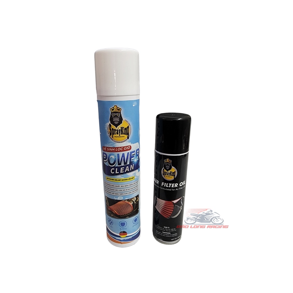 Combo Tẩm Dầu và Lọc Gió Sprayking Vệ Sinh Đa Năng dành cho Pô E xe máy Xe Oto Giày Dép và Quần Áo Bảo Hộ (Shop có Bán L