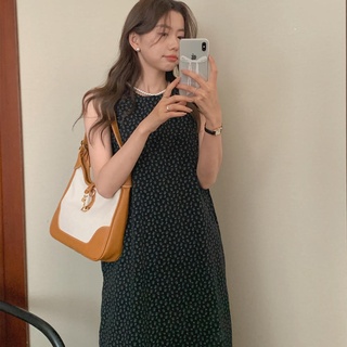 Đầm sát nách dáng dài in hoa phong cách retro 50497