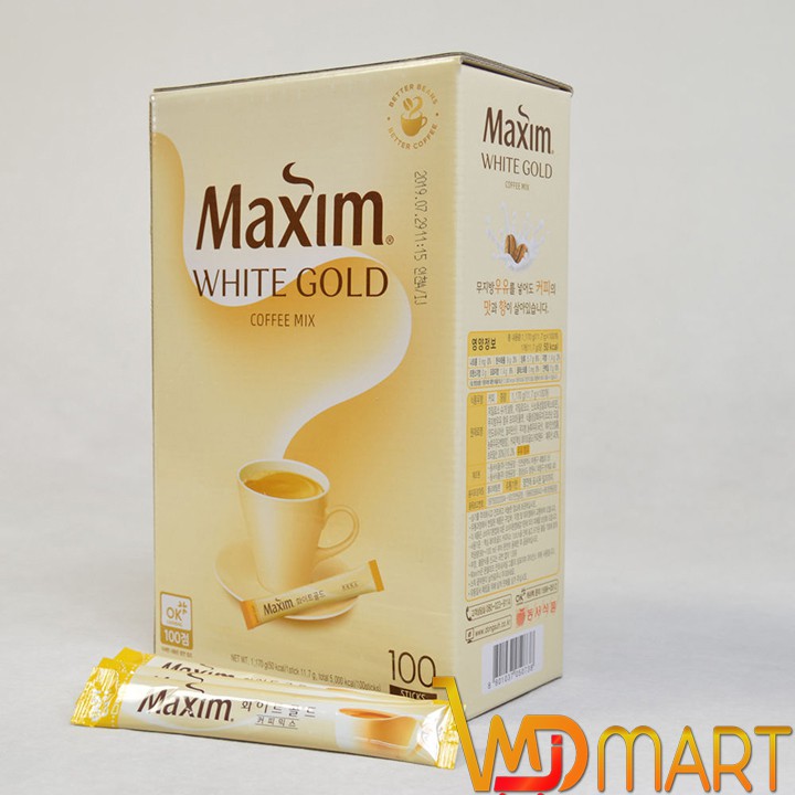 CÀ PHÊ HÒA TAN MAXIM WHITE GOLD HỘP 100 GÓI 1170G