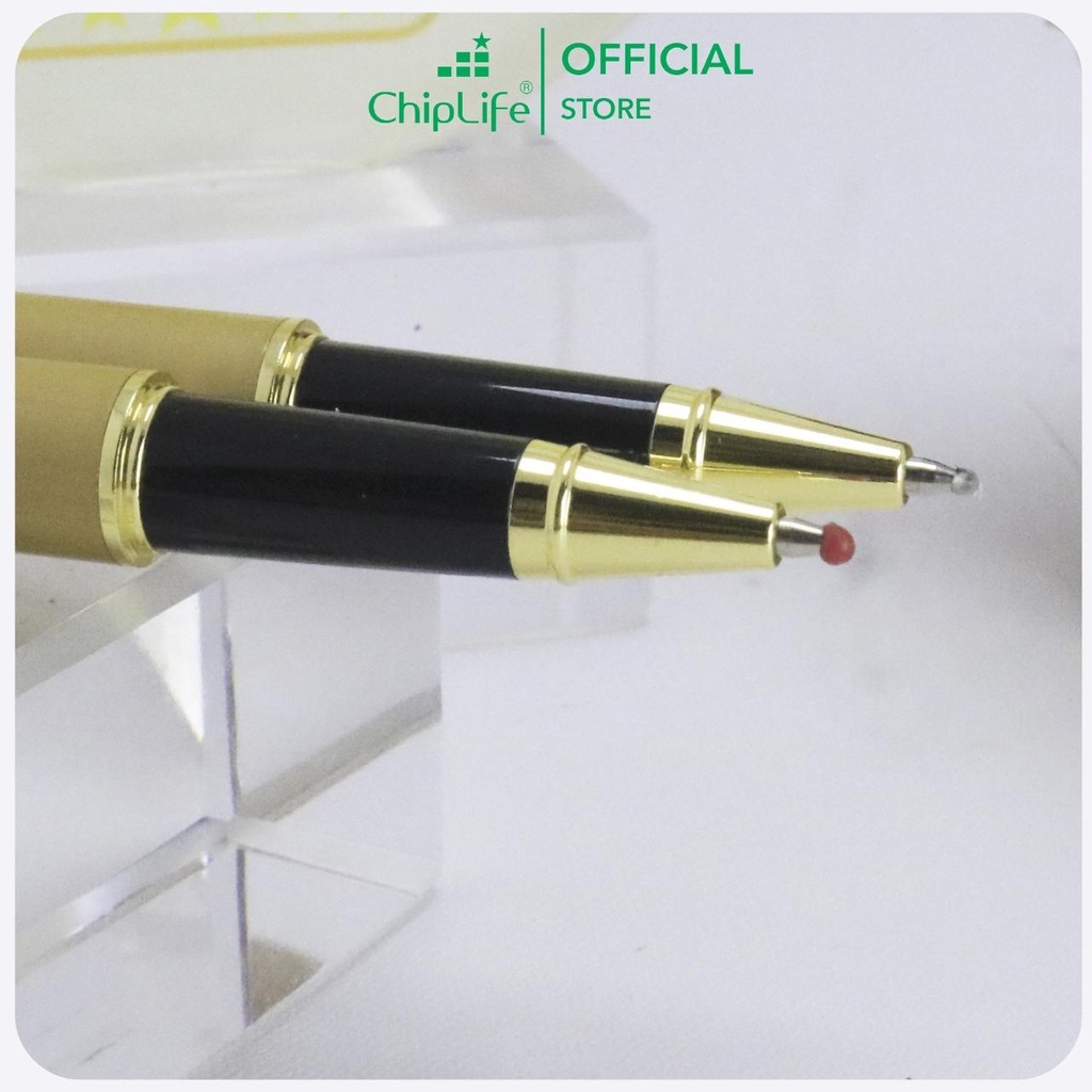 Bút ký cao cấp CHIPLIFE BC028 khắc tên - màu vàng ngòi 0.5mm mực xanh