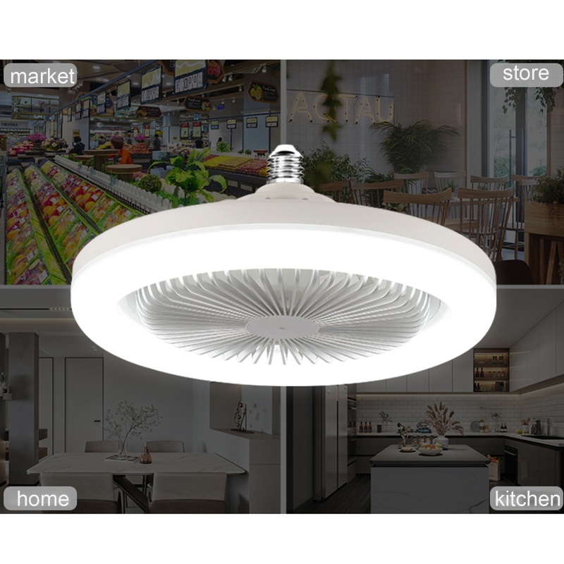 Quạt Trần Đèn LED 30W 2 Trong 1 AC 86V-265V E27 Có Thể Điều Chỉnh 3 Màu