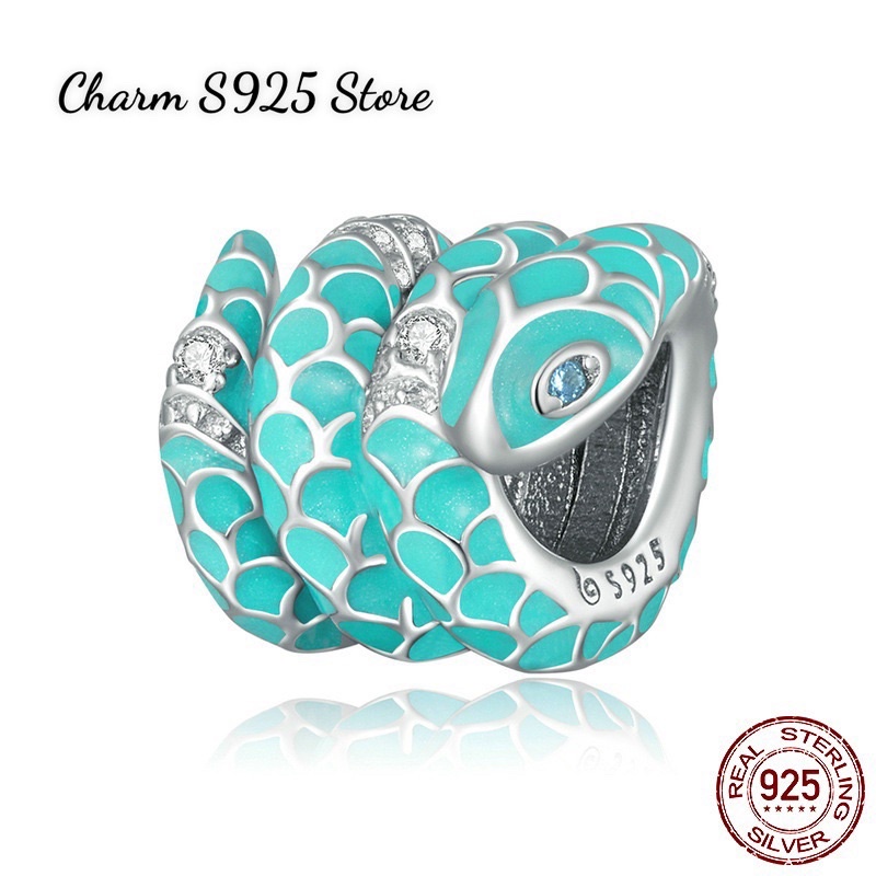 CHARM XỎ NGANG RẮN CON BẠC S925 CAO CẤP CHÍNH HÃNG