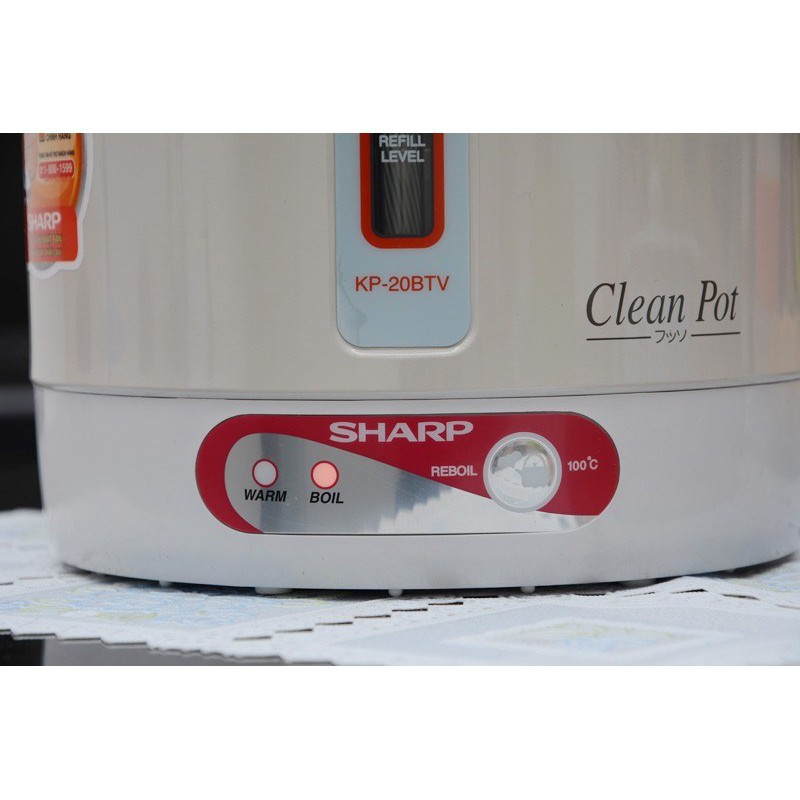 Bình thủy điện Sharp KP-20BTV - Dung tích 1.7 lít - Sản xuất tại Thái Lan - Bảo hành 1 năm