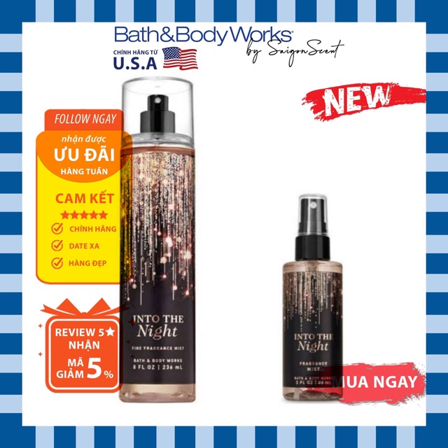 Xịt thơm Toàn Thân Bath and Body Works Into The Night