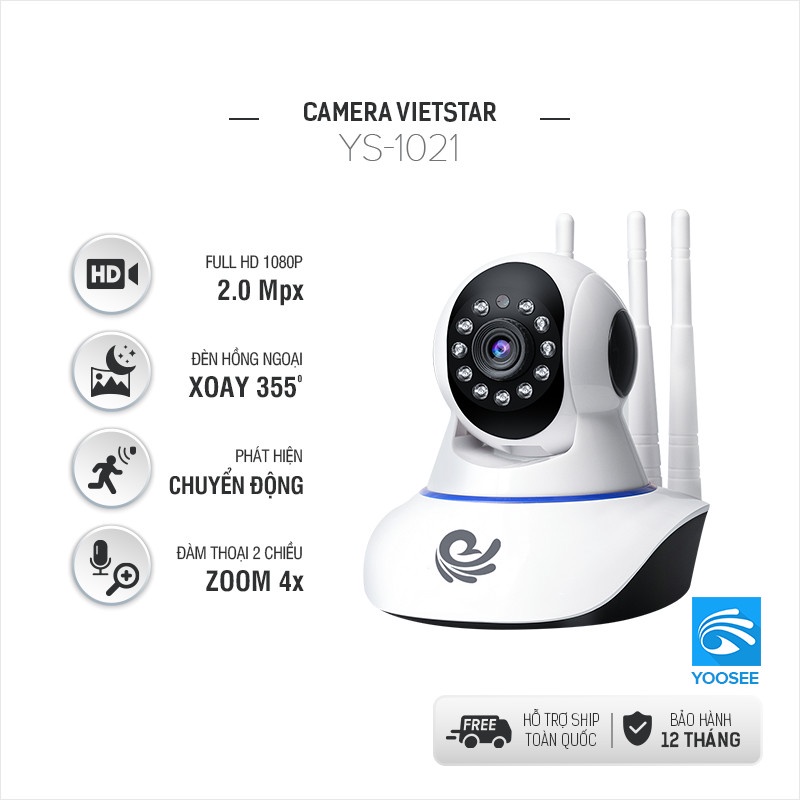 Camera IP Wifi Giám Sát YS-1021 2.0Mpx- Xoay Theo Chuyển Động -Việt Star Quốc Tế (Kèm thẻ 32G)