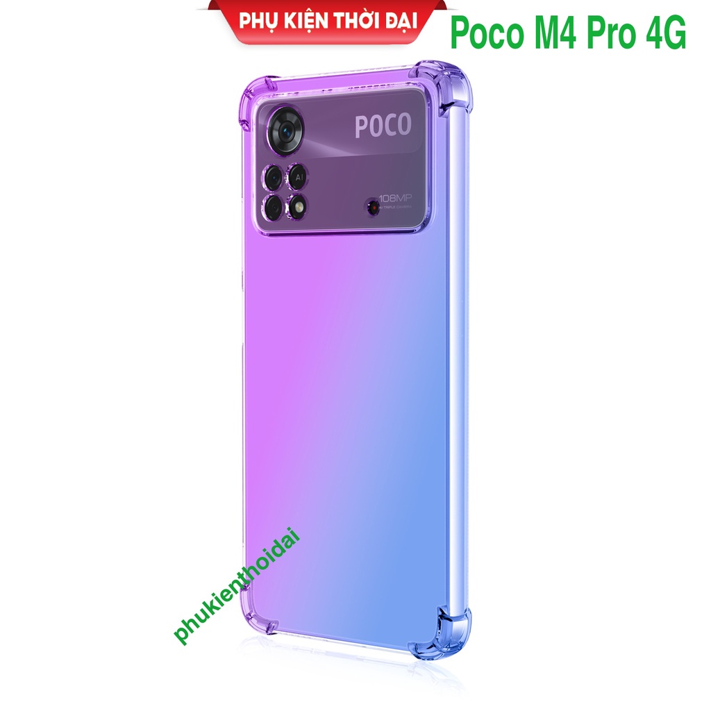 Ốp lưng Poco M4 Pro 4G dẻo đa sắc lồi 4 góc chống sốc chống va đập mạnh thời trang cao cấp