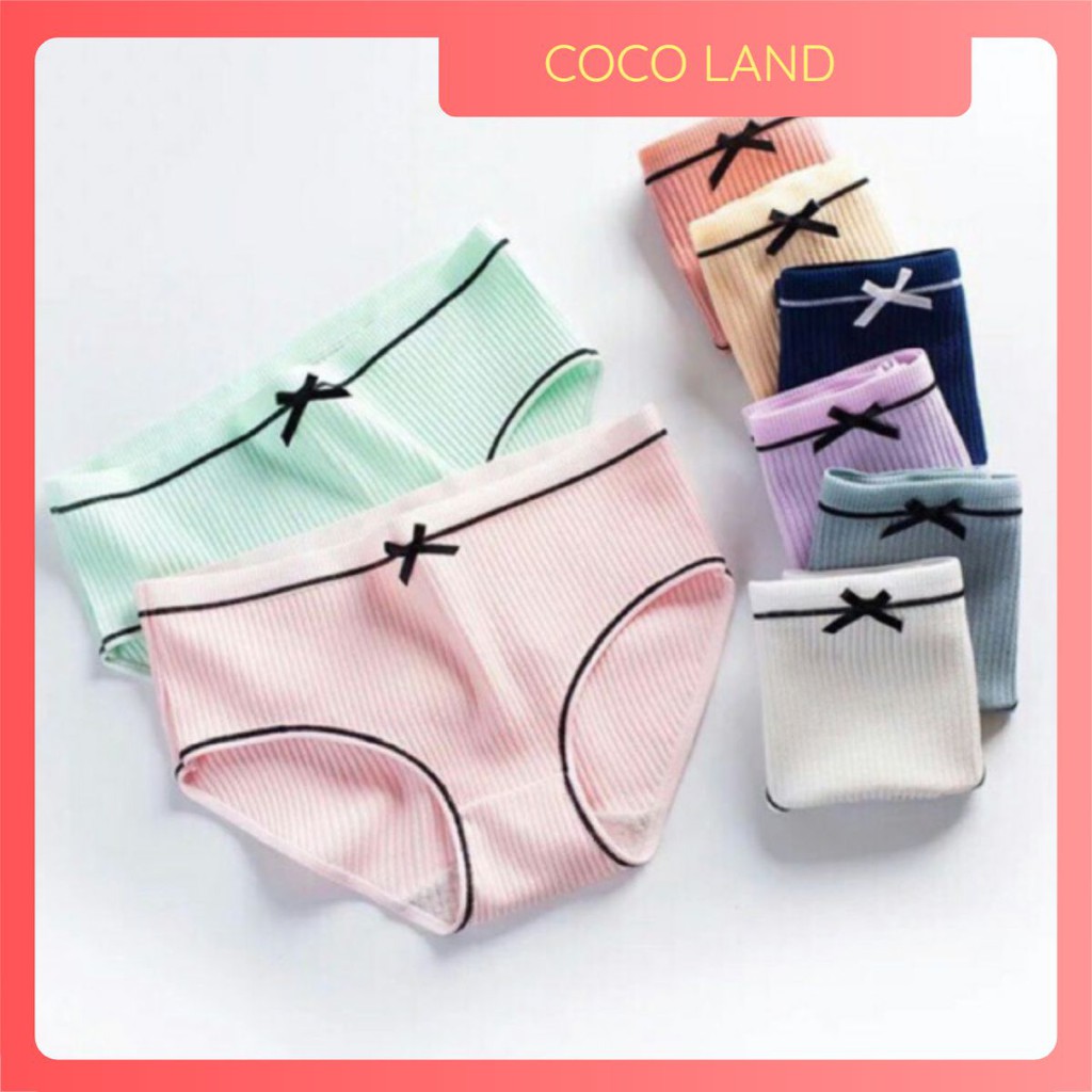 Quần lót nữ cotton nơ 👌FREESHIP👌 Quần lót nữ cotton gân tăm phối nơ xinh -  co dãn, dễ thương - cotton -kháng khuẩn | BigBuy360 - bigbuy360.vn