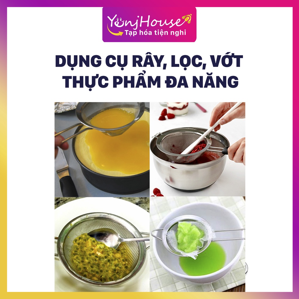 DỤNG CỤ RÂY INOX, LỌC, VỚT THỰC PHẨM: LỌC CUA, BỌT ĐA NĂNG CHO NHÀ BẾP – YENJHOUSE