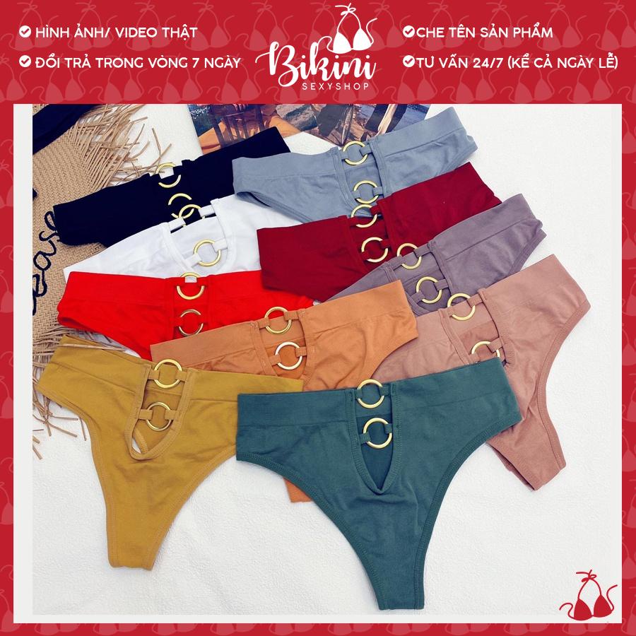 👙❣️ Quần lót lọt khe cotton đính khuy sau cạp cao gợi cảm freesize LK1002