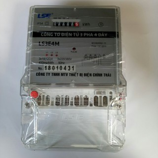 Công Tơ Điện LSE 3 Pha 4 Dây Kiểu Điện Tử LS3E4M 3x10(120)A