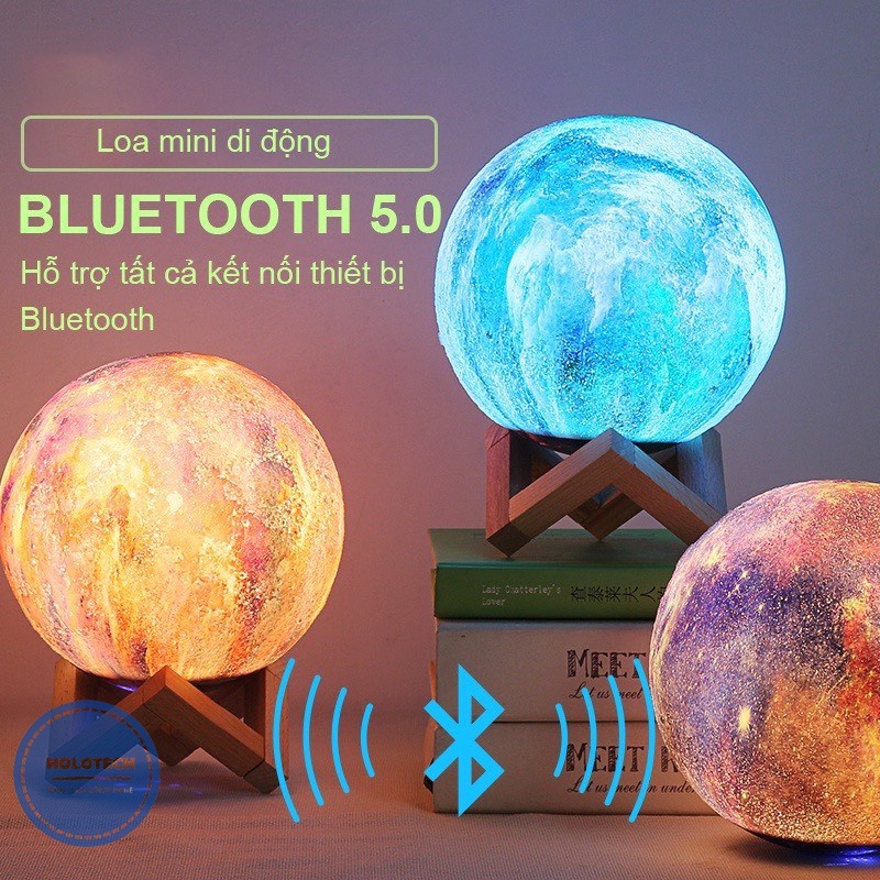 Loa Bluetooth Mặt Trăng HOLOCOM HV01 Kiêm Đèn Ngủ Có Điều Khiển Từ Xa Nhiều Màu - Loa Vũ Trụ Không Dây Âm Hay Siêu Đẹp