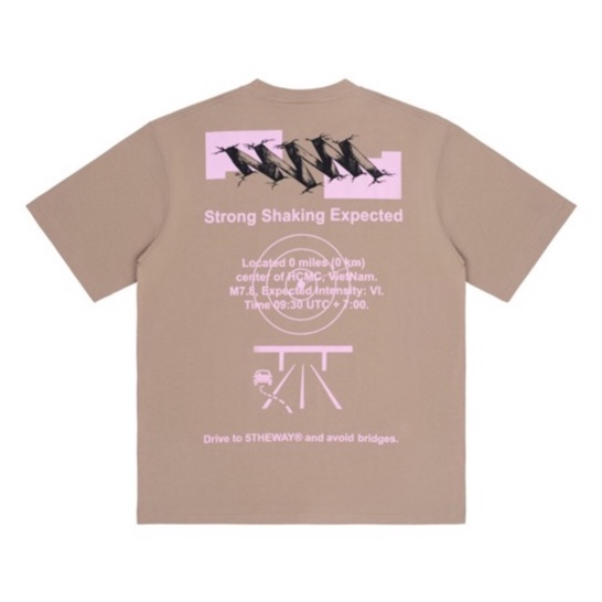 5THEWAY® /earthquake/ NEW TEE™ in WARMSAND aka Áo Thun Màu Vàng Cát Tay Ngắn